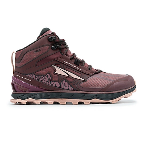 Dark Port / Light Rose Altra LONE PEAK 4 Women's Trail Shoes | FOISRLN-95